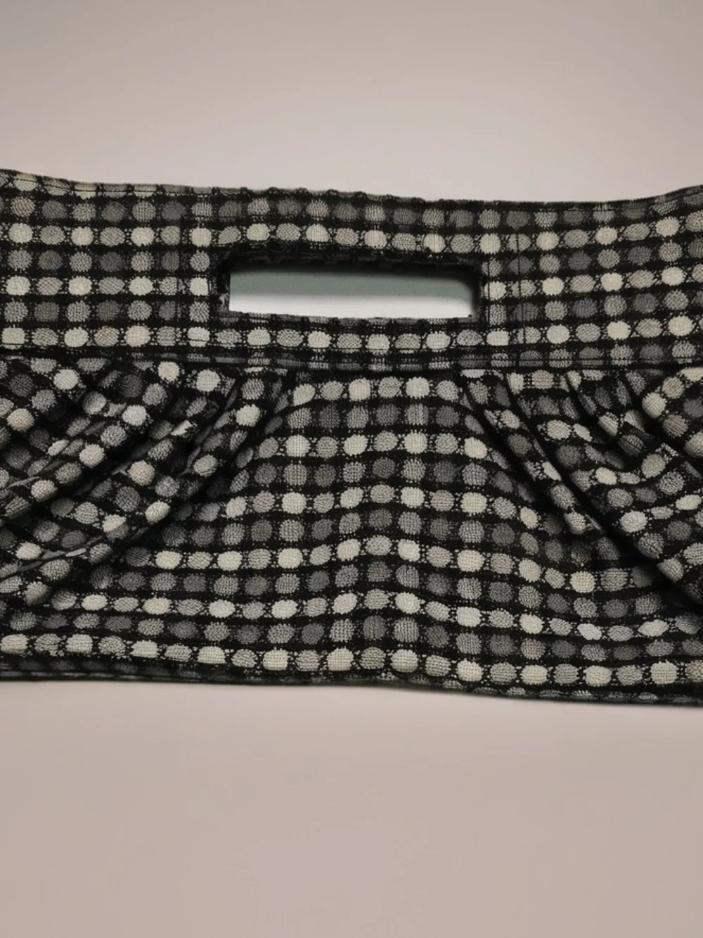 Gracie Roberts Black and Silver Dot Pattern Clutch Bag